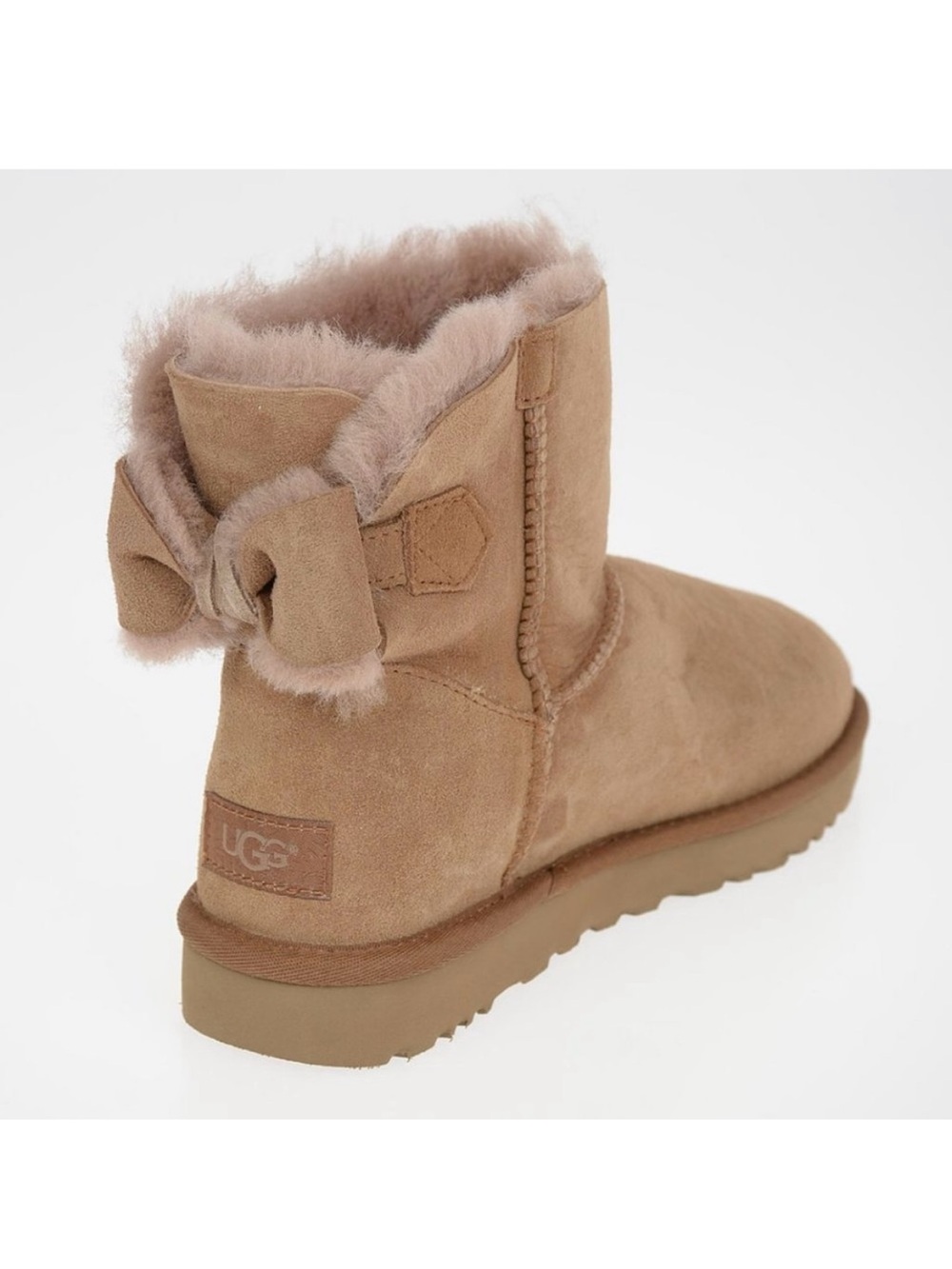 UGG Mini Bow Boot - Tan Suede